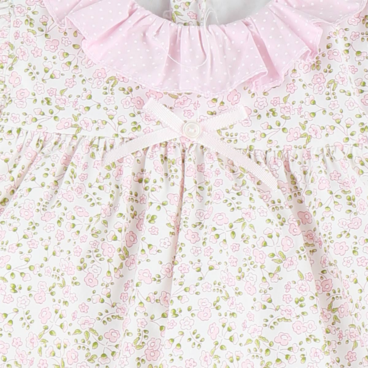 Eliza baby pink ditsy print dress set