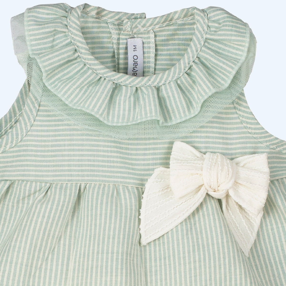 Natana mint green striped dress and bloomers
