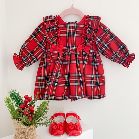 Noella red tartan bow dress