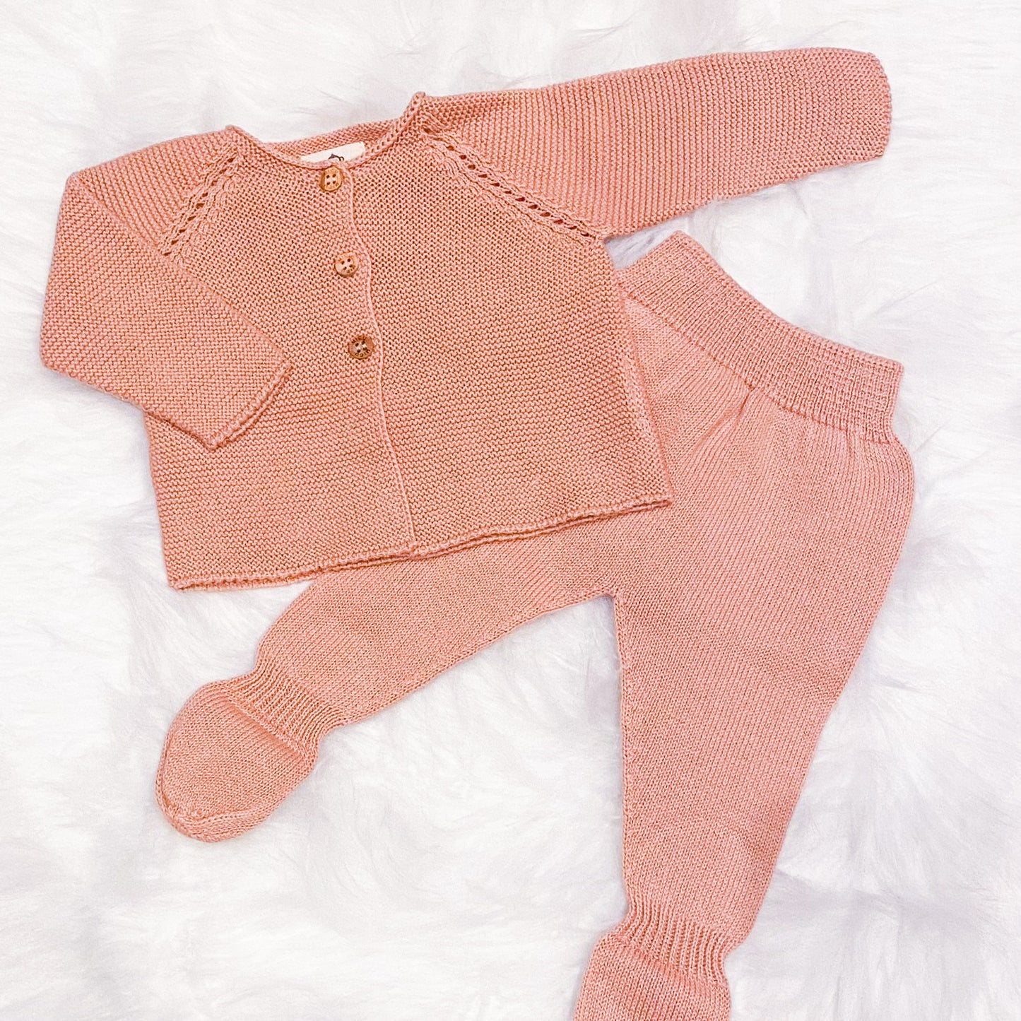 Pink knitted two piece set