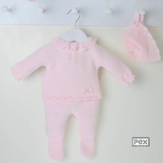 Lilibeth light pink knitted three piece outfit