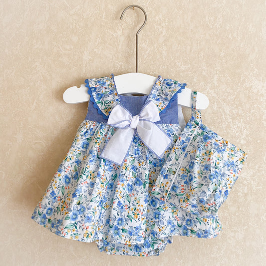 Harlow blue floral print dress set